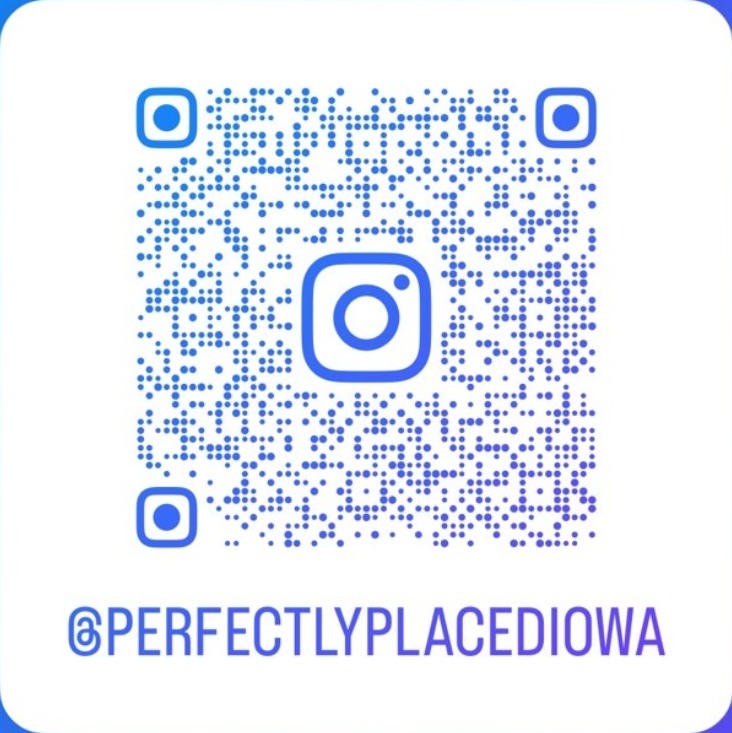 QR code linking to the Perfectly Placed Instagram profile, @perfectlyplacediowa